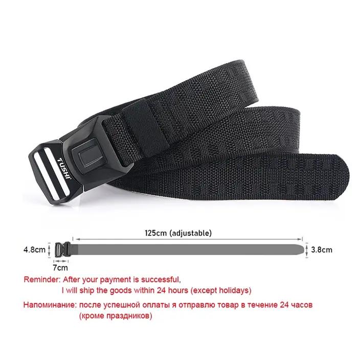 HSSEE Nouvelle ceinture tactique pour hommes Boucle métallique antirouille Quick Release Ceinture mi