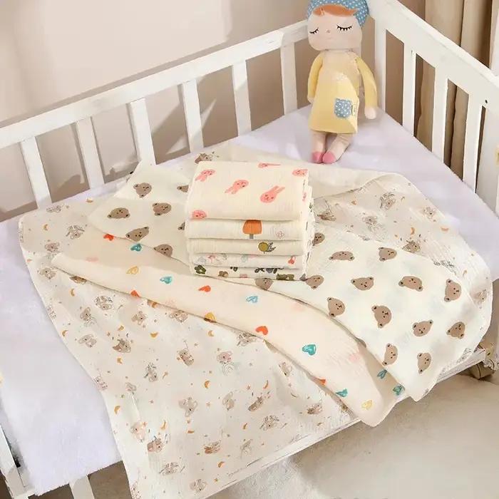 Couverture de réception pour bébé, en mousseline de coton, pour nouveau-né, literie, serviette de ba
