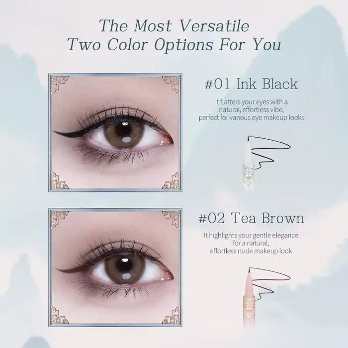 Flower Knows Butterfly Cloud Collar Collection Eyeliner Liquide, Noir, Marron, Lisse, Pas facile à t
