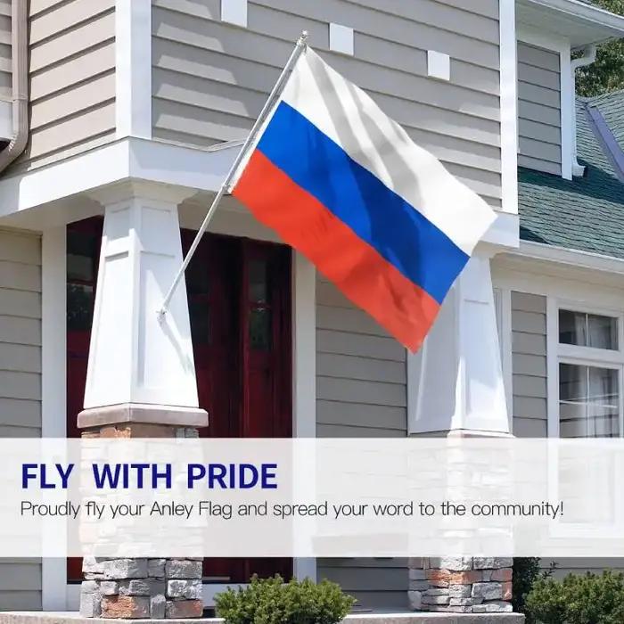 Drapeau russe imprimé suspendu en polyester pour extérieur, avec œillets en laiton, pour jardin, cour et patio occasions spéciales