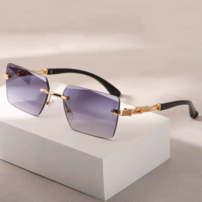 Lunettes de soleil sans monture UV400 rectangle - Hommes et femmes randonnée plage voyage