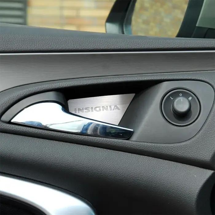 Accessoires de voiture en métal argent intérieur poignée de porte capuchon revêtement d'habillage au