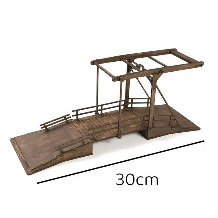 Bâtiments en bois à assembler 1/72 modèle de scène Seconde Guerre mondiale salle de commandement barricades ponts entrepôt gare jouets faits à la main pour collectionneurs