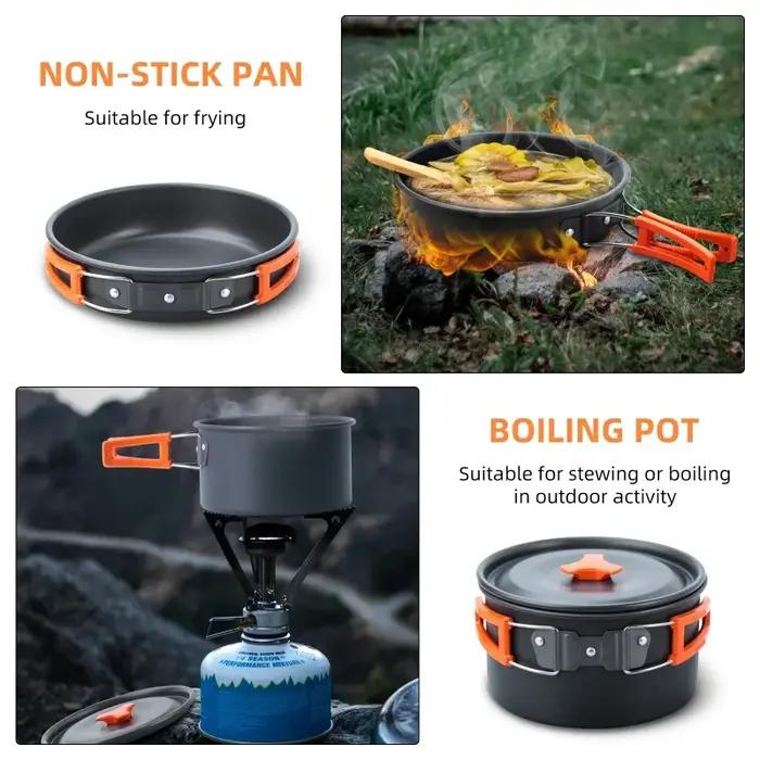 Ensemble de 9 ustensiles de cuisine pliables pour le camping