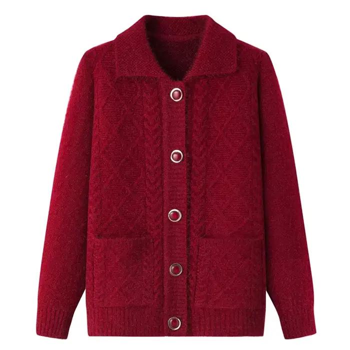 Fdfklak coréen moyen-âge personnes âgées mère automne hiver manteaux vêtements de grand-mère épaissi
