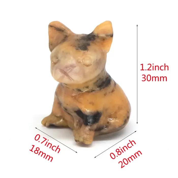 Statue de bouledogue en pierre naturelle sculptée