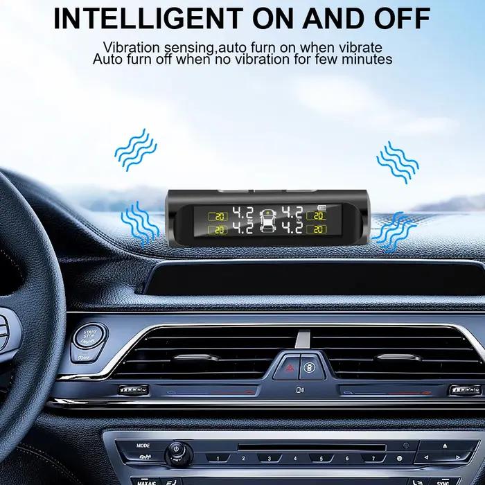 Alarme de Sécurité Automatique Capteur Externe Énergie Solaire Voiture TPMS Système de Surveillance de la Pression des Pneus Affichage LCD Numérique Occasions Spéciales