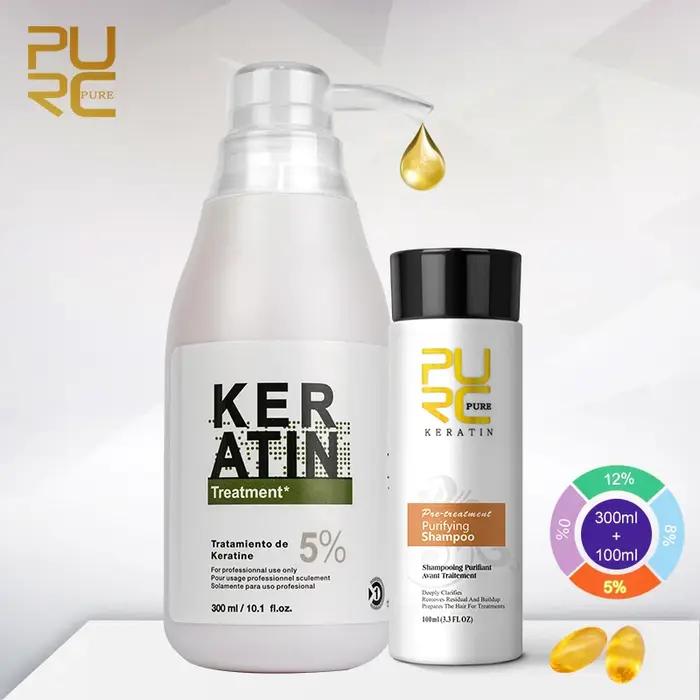PURC 300ml traitement des cheveux à la kératine brésilienne réparation lissante frisottis