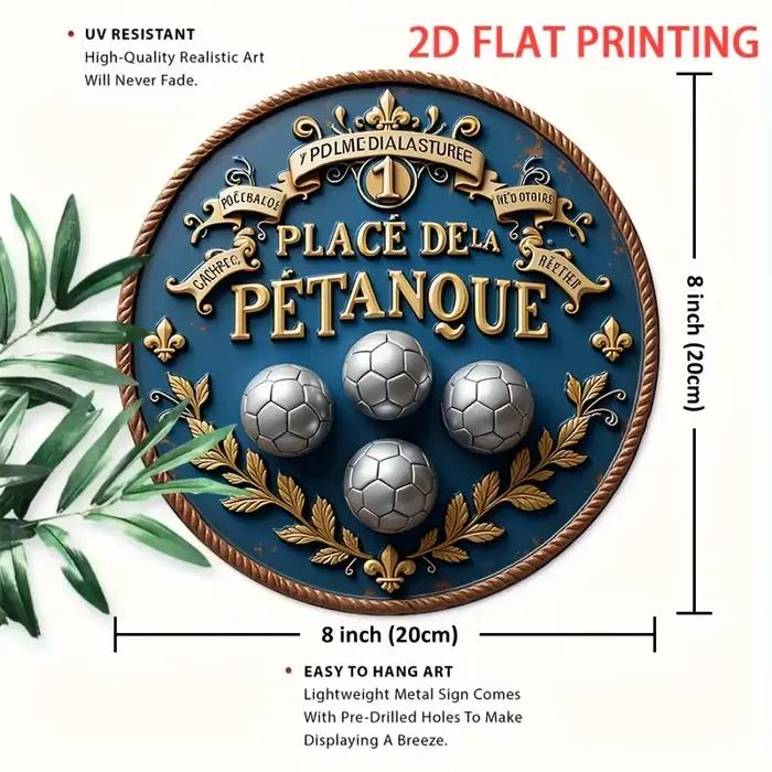 Décor de jeu de boules françaises Vintage 2D plat
