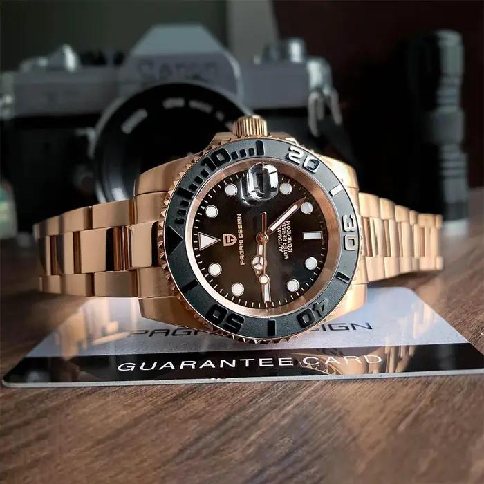 Montre mécanique homme PAGANI DESIGN V3 40mm automatique saphir luxe acier inoxydable waterproof