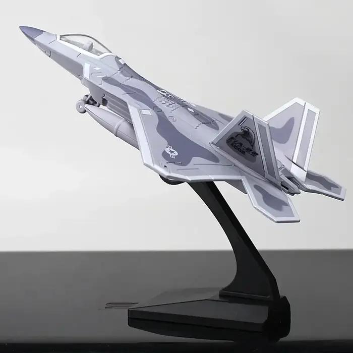 Avion de chasse F22 Raptor en alliage, série d'avions de chasse, modèle métallique militaire avec effets sonores et lumineux, cadeau pour exposition en zone touristique