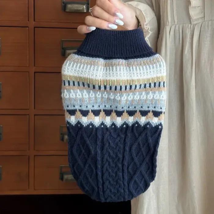 Nouveau chien noir Beige Vintage pull pour petit