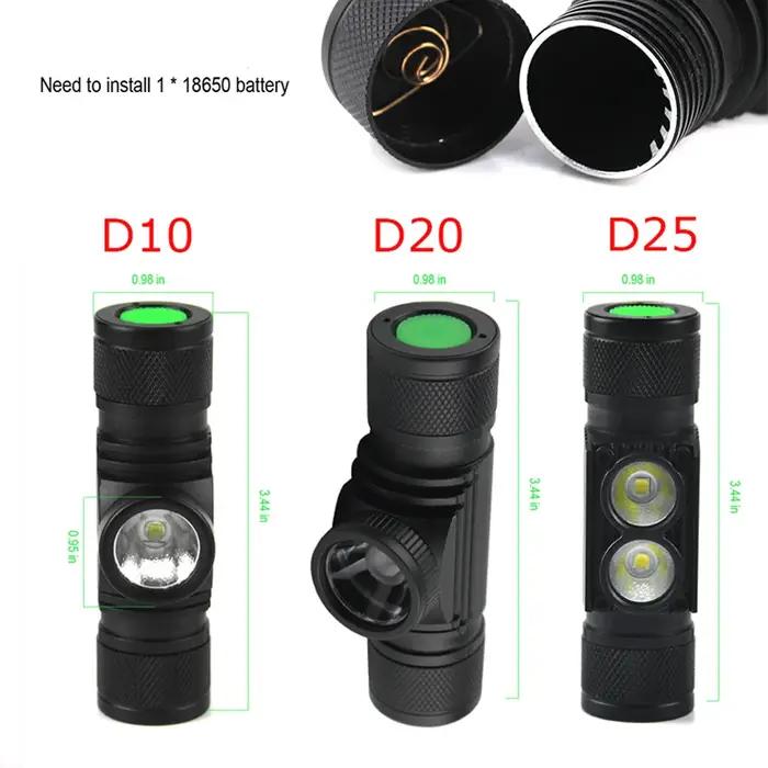 BORUiT LED Mini lampe frontale haute puissance 1000LM phare 18650 lampe frontale Rechargeable Campin