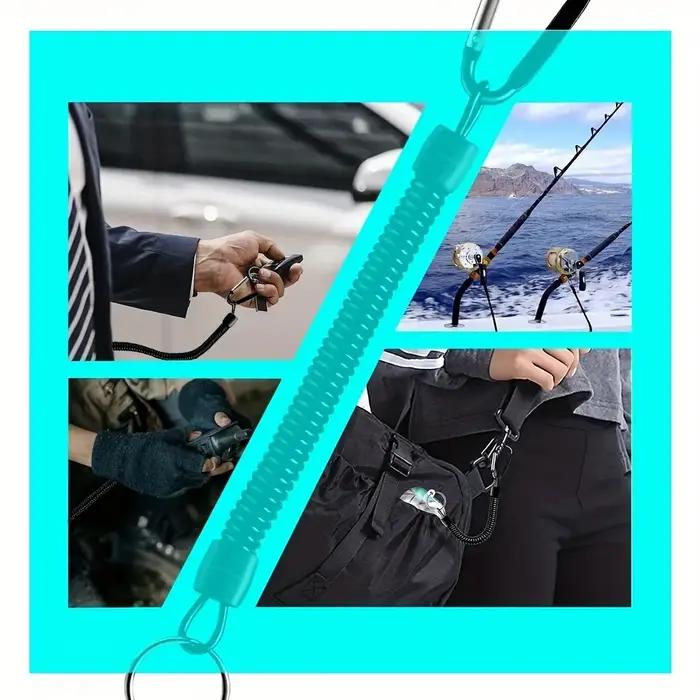 Porte-clés à ressort sangle de sécurité rétractable pour poignet extensible clé mousqueton anneau couleur rouge cadeau occasionnels