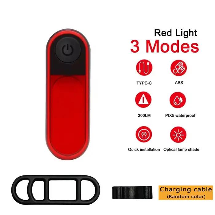 5 Modes Lumière Arrière de Vélo Étanche