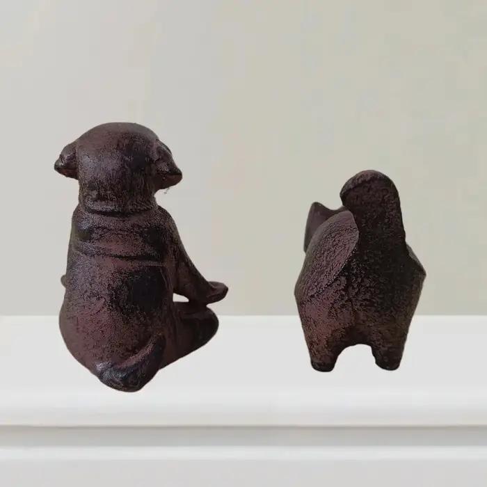Statue de chien en résine pour yoga et méditation