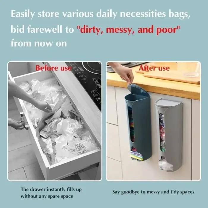 Boîte de rangement murale pour sacs poubelles et sous-vêtements, adaptée pour la maison et le bureau, élégante et pratique à installer, idéale pour organiser et économiser de l'espace