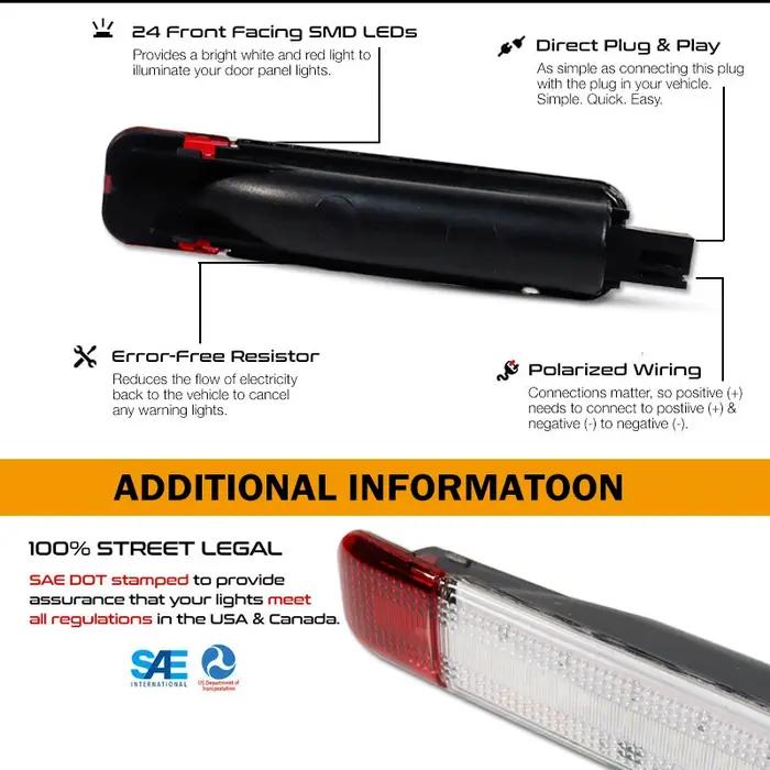 Lampes de courtoisie LED pour panneaux de porte de voiture, pour Chevrolet Silverado Suburban Avalan