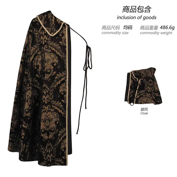 Vêtements médiévaux rétro Renaissance pour hommes, Cape gothique Steampunk, demi-épaule, vêtements roi Noble, Cape à une épaule
