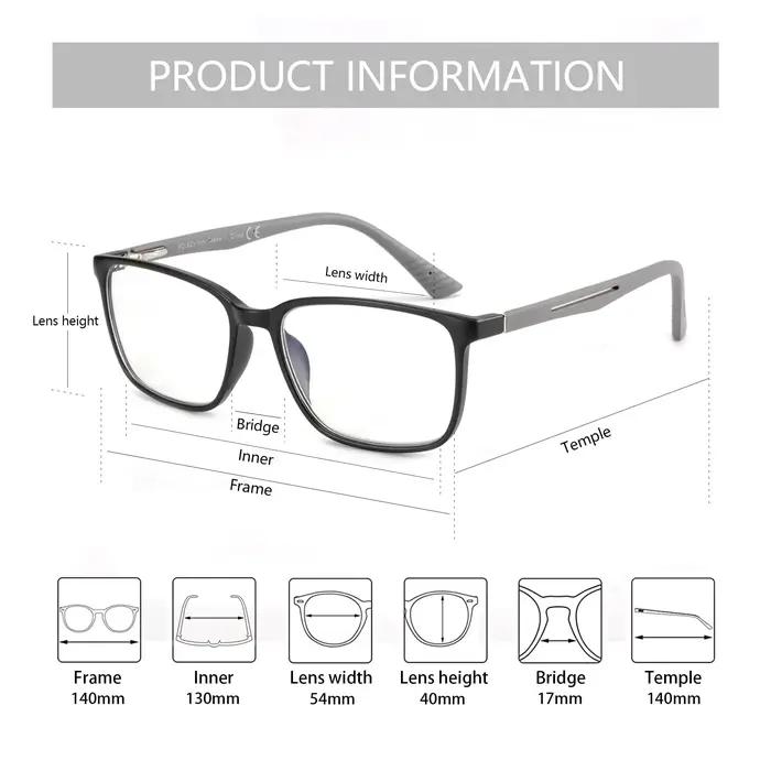 ZENOTTIC Deux ensembles de lunettes de lecture à lumière bleue pour hommes, lecteurs de monture carr
