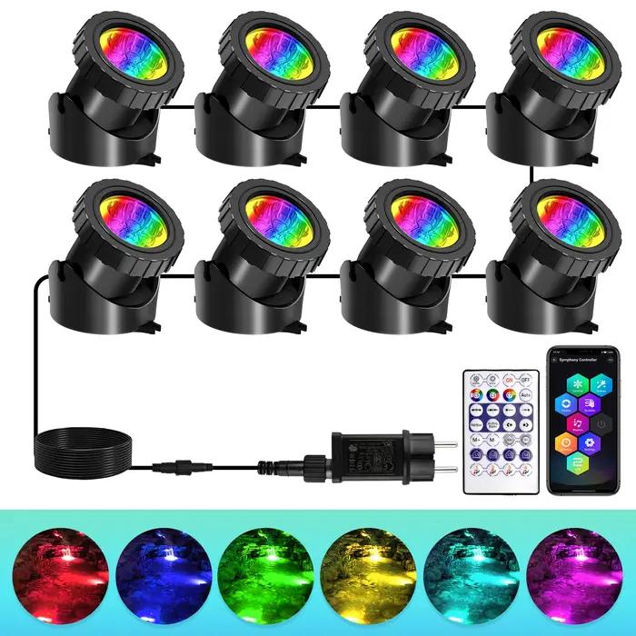 2/3/8/10 LED lumières étanche IP68 fontaine sous-marine étang Spot lumière paysage projecteur pour jardin APP télécomman
