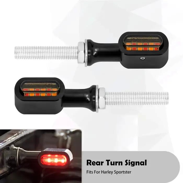 Mini Clignotant Arriere LED Pour Motos Harley Softail Touring Sportster XL 883 Café Racer Occasions Spéciales Visibilité Sécurité Design Moderne