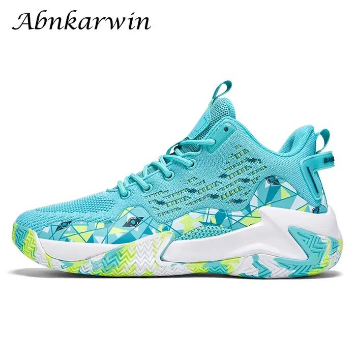 Chaussures de basket-ball montantes pour hommes, baskets en maille respirante, confortables, grande