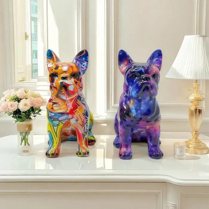 Figurine de bouledogue français assis