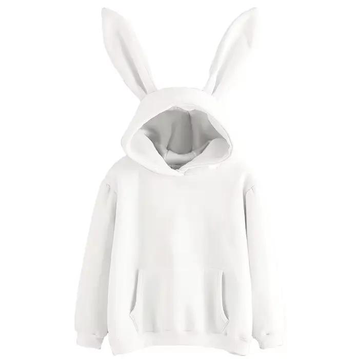 2025 automne et hiver nouveaux vêtements pour femmes Harajuku Wei à capuche lapin