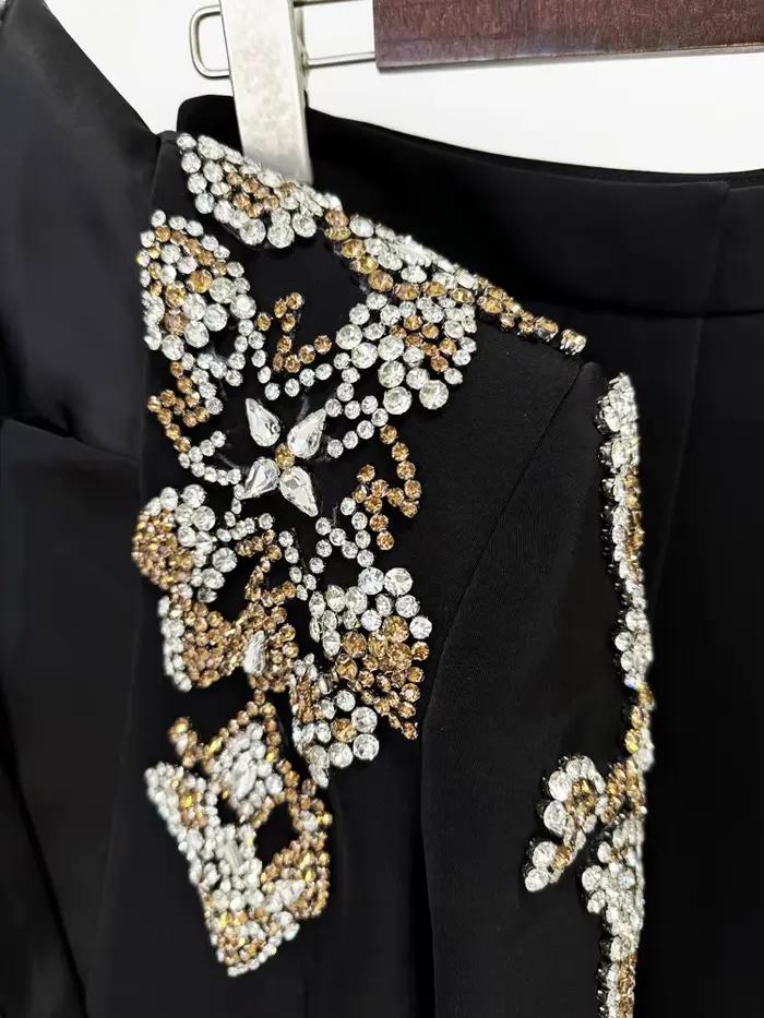 Ensemble 2 pièces de costume de créateur pour femme, collection 2026, style urbain, avec blazer à co