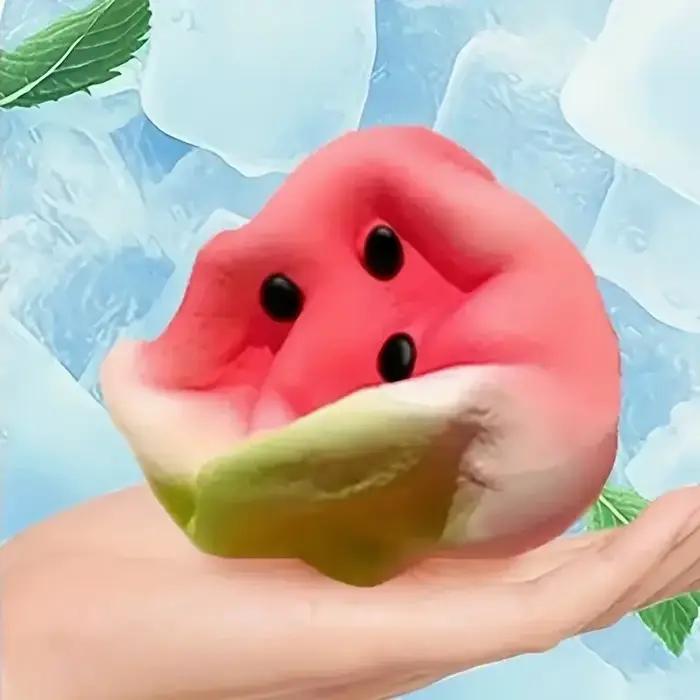 Jouet de décompression de pastèque Squishy Anti-stress, peau de glace douce, décompression à rebond