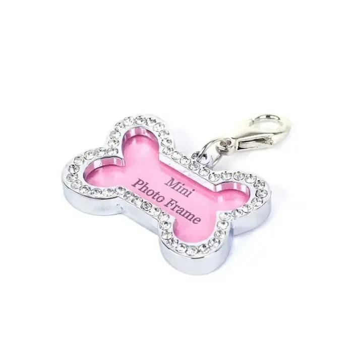 Collier pendentif en os argenté pour chien