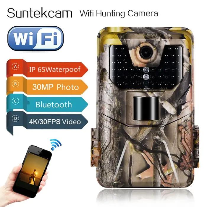 4K 30FPS Wifi caméras de chasse 940nm APP Surveillance sans fil Bluetooth contrôle Wifi900PRO 30MP faune Photo pièges enregistrement