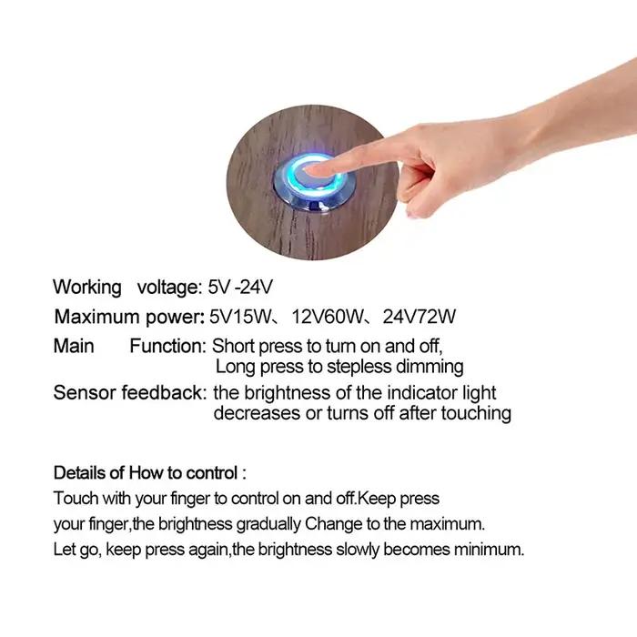 1/2 pièces variateur Led 12v interrupteurs tactiles pour bande lumineuse LED contrôleur de luminosit