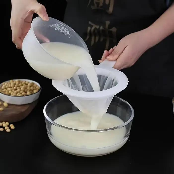 Cuillère à passoire à mailles fines, pour café, lait, soja et yaourt, filtre en Nylon à mailles 100/