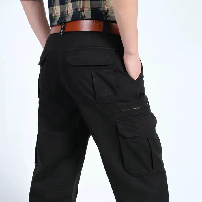 Pantalon cargo homme 100% coton poches multiples oversized qualité supérieure confort casual 30-48