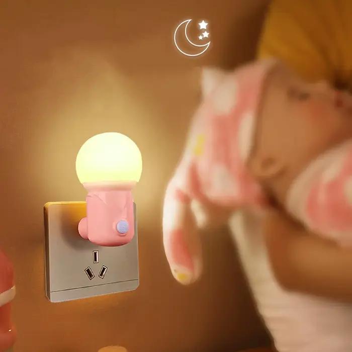Portable Plug-in LED veilleuse 2 couleurs bébé soins infirmiers oeil sommeil lumière chambre couloir