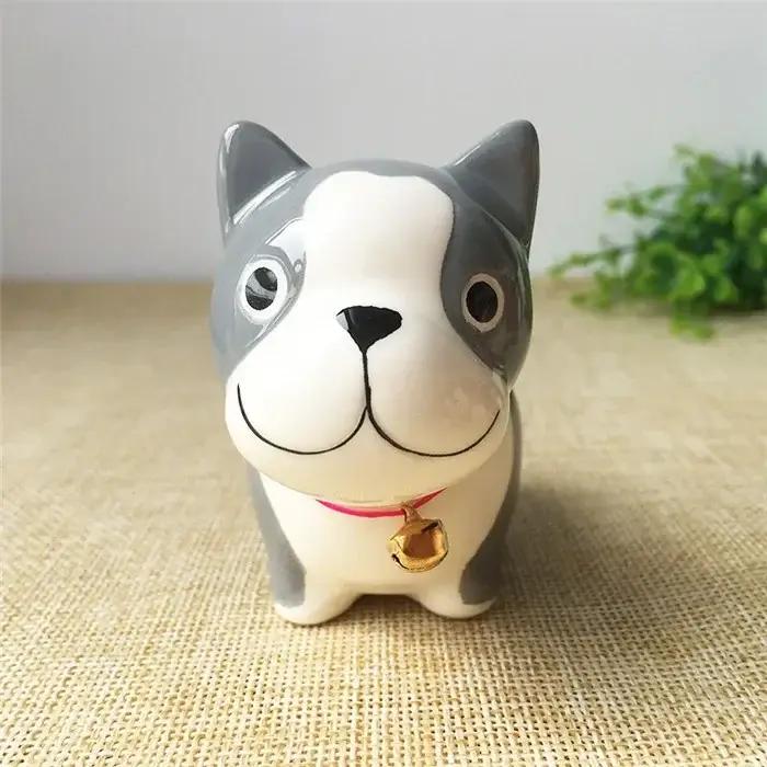 Chien en céramique mignon pour décoration de voiture, artisanat, jouets, automobile, intérieur, plan