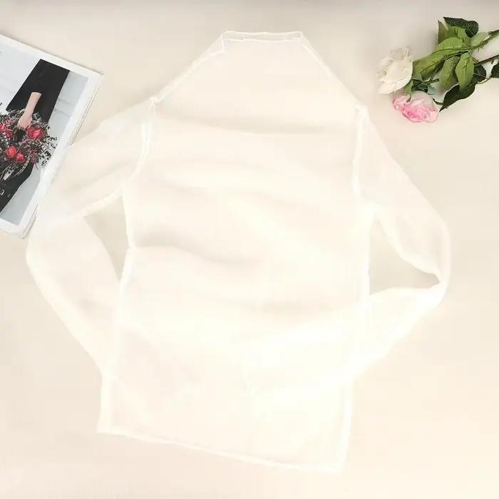 Femmes Sexy maille T-Shirts transparent Perspective t-shirt crème solaire hauts à manches longues chemises à fond Club