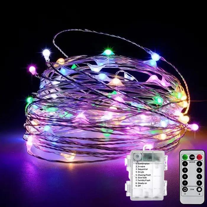 Guirlande lumineuse féerique LED multicolore à piles