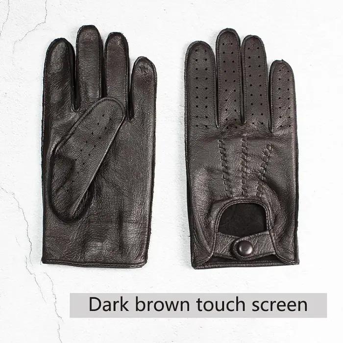 Gants de conduite de moto en peau de daim pour hommes, gants en cuir de conducteur de voiture, monoc