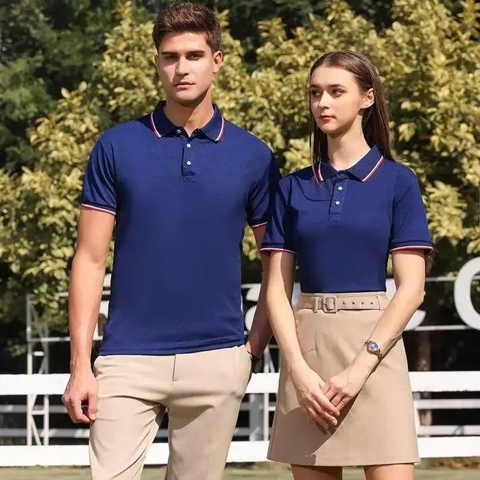 Chemises polo pour hommes avec logo personnalisé, col rabattable, manches courtes, respirantes, uniformes de travail, t-shirts décontractés, vêtements en gros