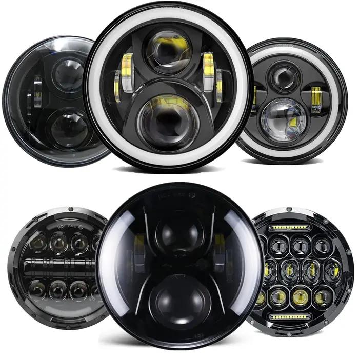 Pour Suzuki Samurai SJ410 7 pouces LED phares ronds DRL Hi Lo faisceau phare adapté Lada Niva 4X4 ac