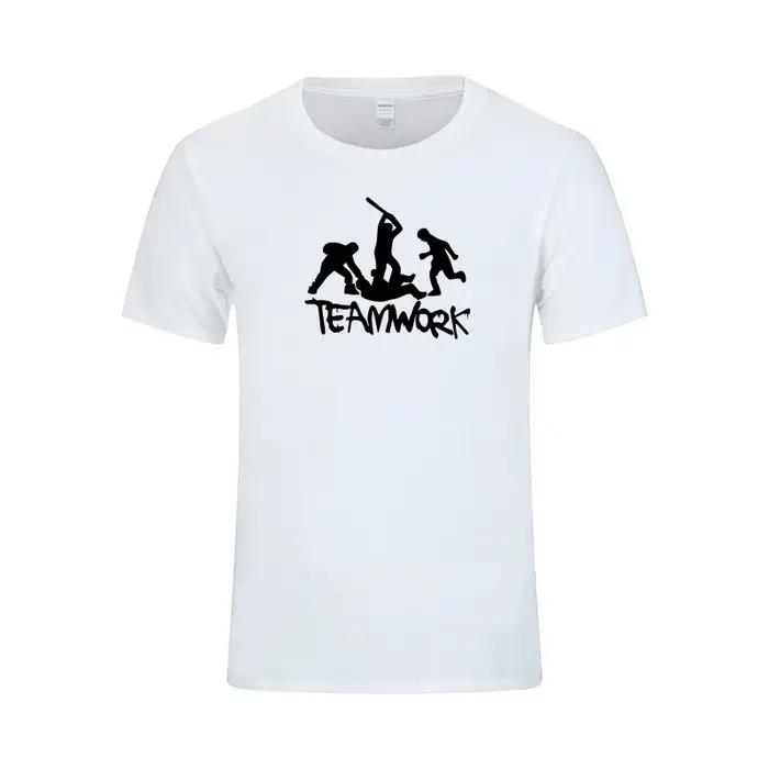 T-shirt coton homme femme manches courtes humour travail d'équipe batailles de groupes mode été cadeau anniversaire