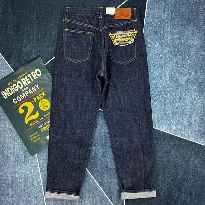 Jean homme en toile Selvadge Denim bleu robuste et décontracté pour toutes les occasions