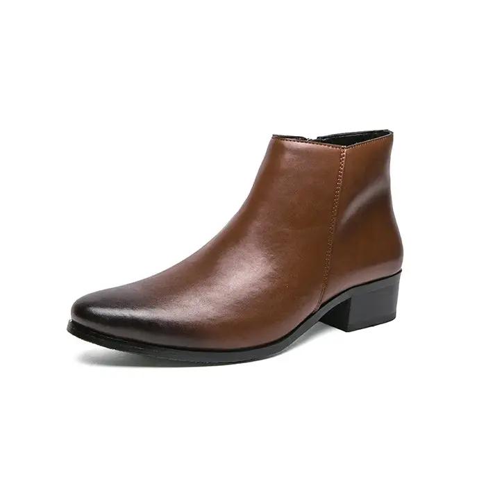 Bottines classiques en cuir noir pour hommes et femmes