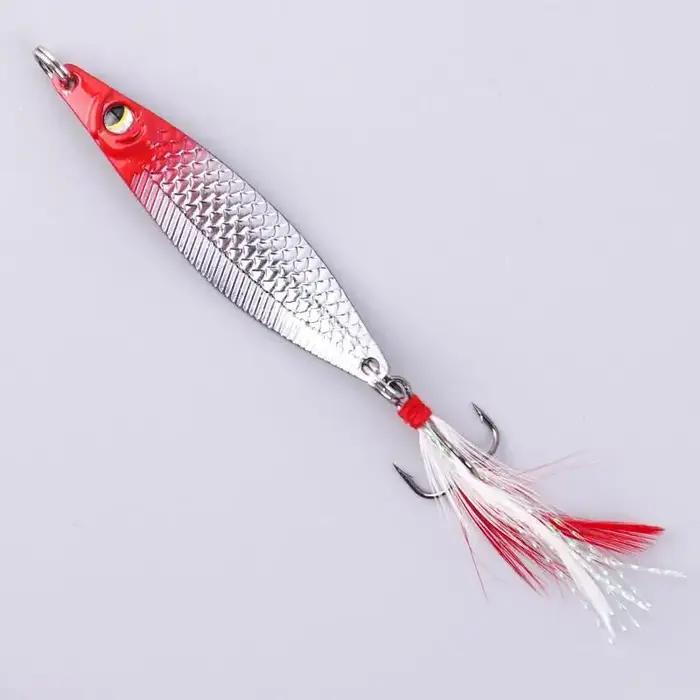 1 pièces 3D 42-70mm 5-30g cuillère de pêche leurre crochet unique artificiel métal dur appât truite en forme de S Spinne