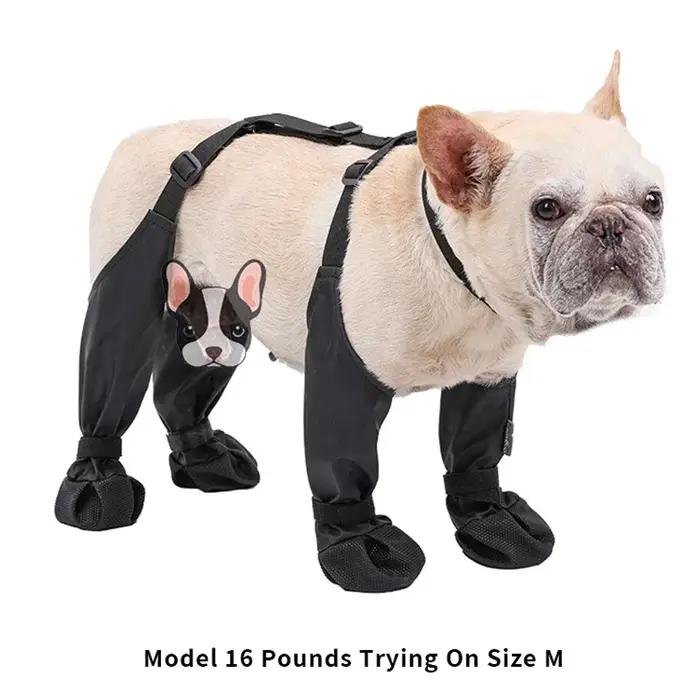 Chaussures antidérapantes pour chien bottes de pluie protecteurs de pattes anti-salissure et anti-chute chaussettes de suspension pour chienextérieur