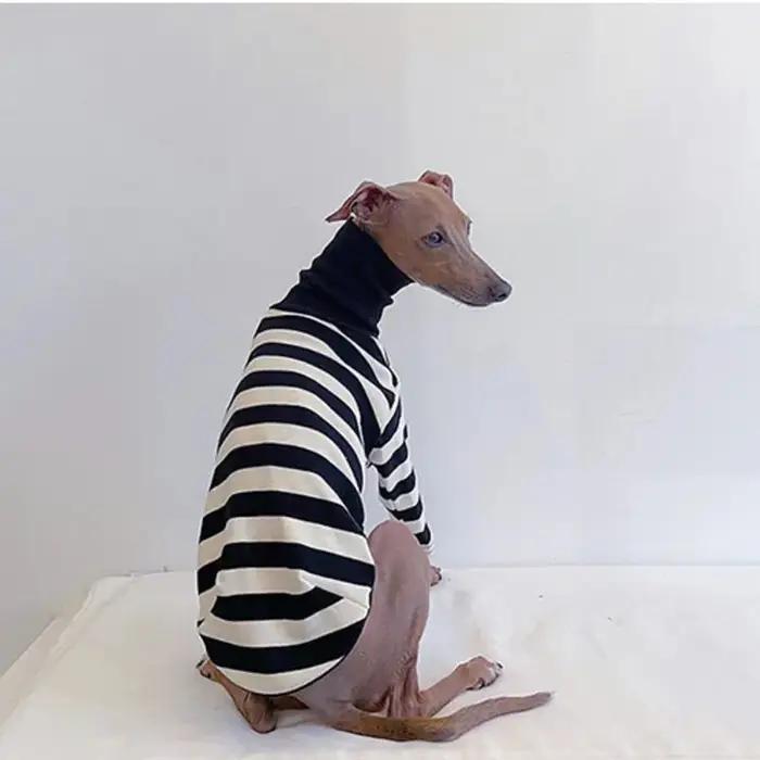 Vêtements pour Animaux de Compagnie à Rayures Noires et Blanches Nouveaux Vêtements de Printemps et d'Été pour Chiens Chemise pour Couple Chat Chien Chiot Occasions Spéciales