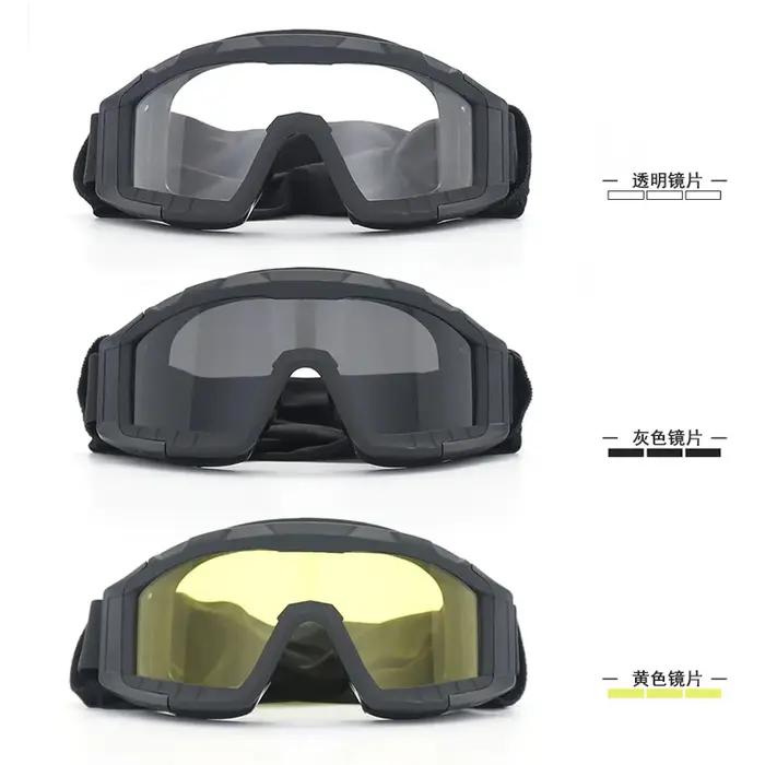 Masque militaire outdoor 3 lentilles - Protection anti-vent et anti-poussière UV400 pour tir et alpinisme - Sécurité maximale